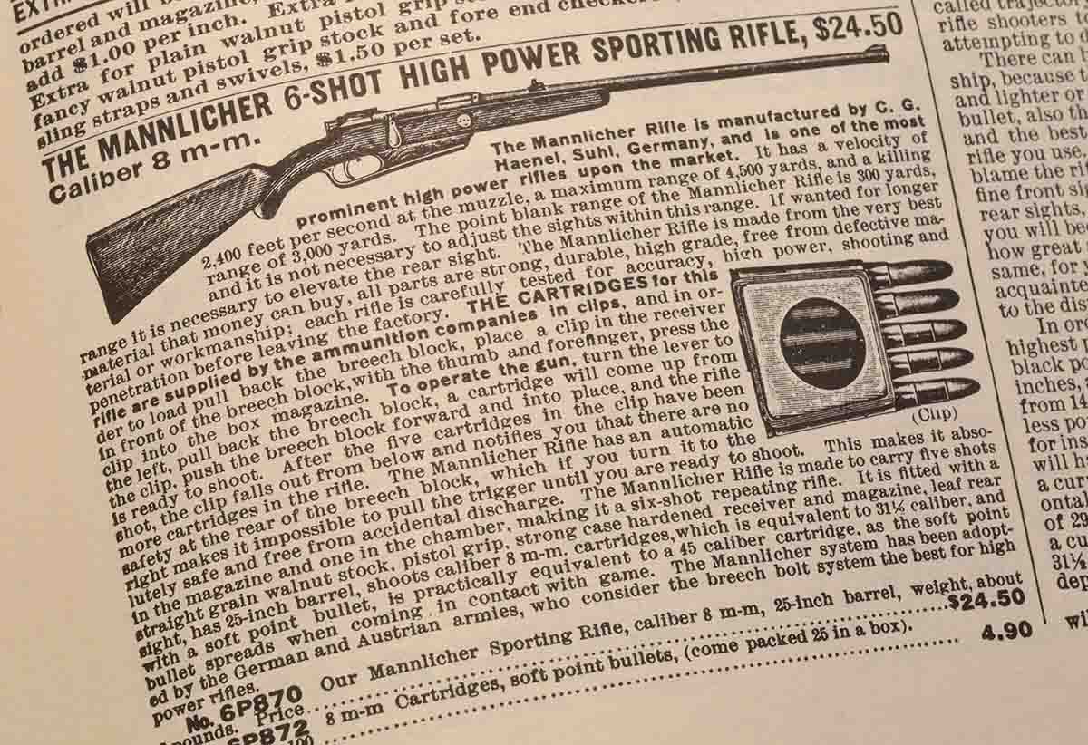 This is a typical ad for an imported sporter, from the pages of the Sears-Roebuck catalog – the original wish book.